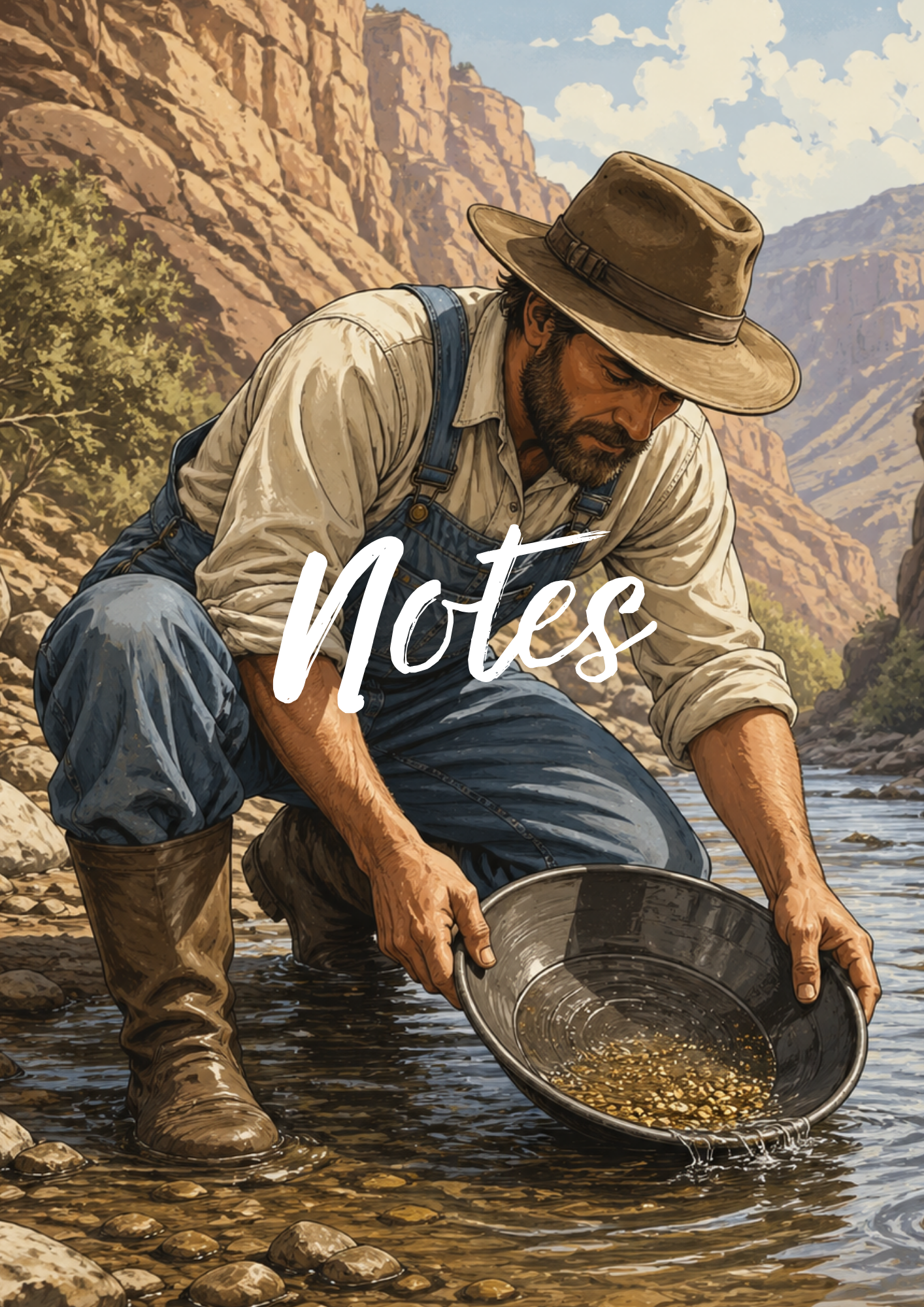 Handmade Spiral Bound Notebook - Panning for hope