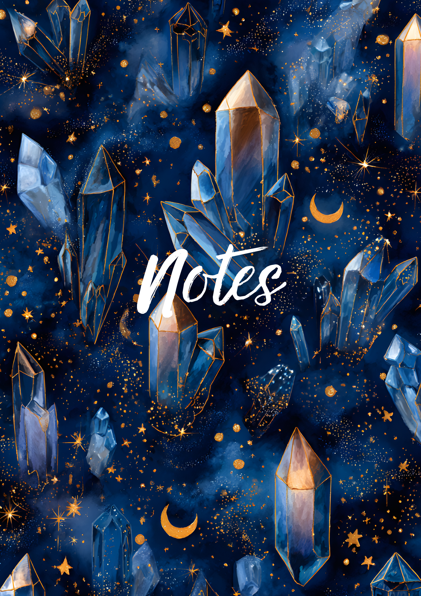Handmade Spiral Bound Notebook - Midnight Crystals