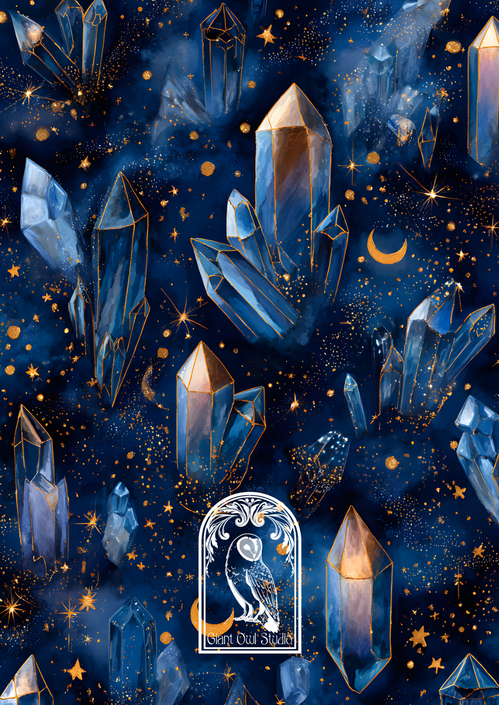 Handmade Spiral Bound Notebook - Midnight Crystals