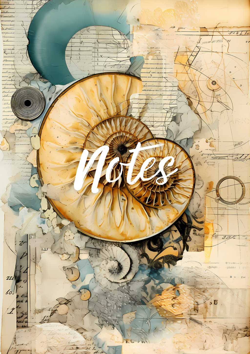 Handmade Spiral Bound Notebook - Abstract Ammonites