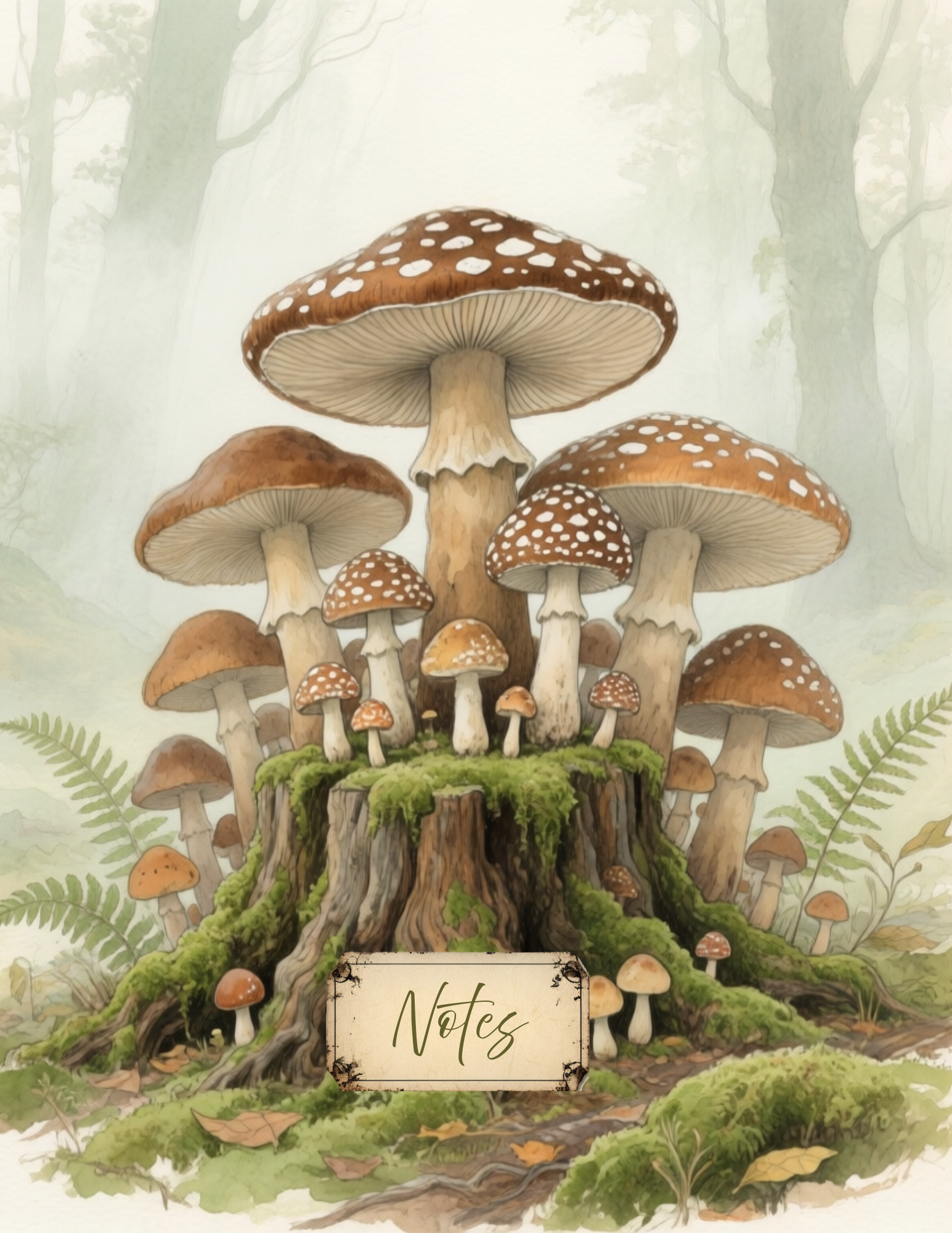 Handmade Spiral Bound Notebook -Mushroom Cluster