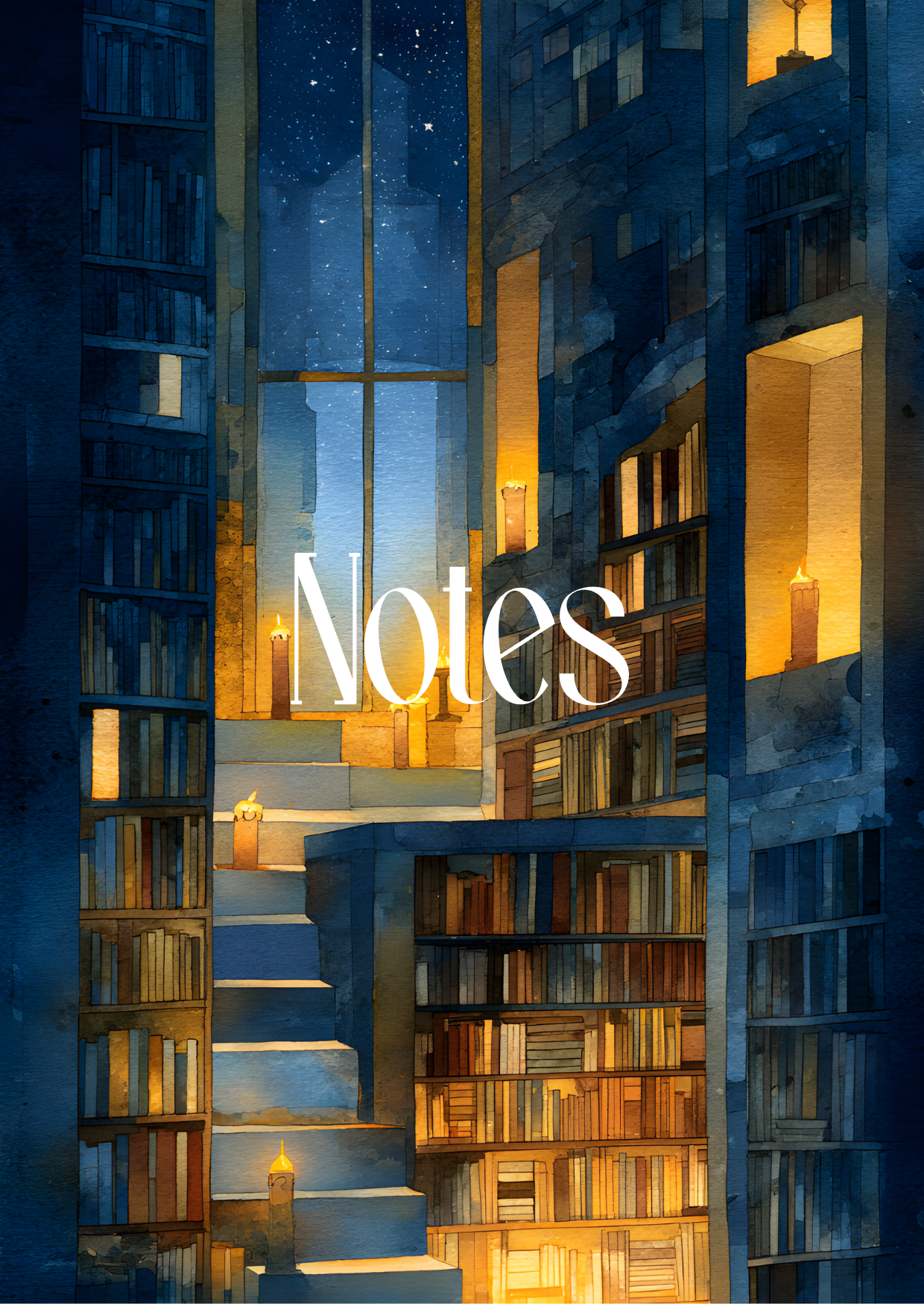 Handmade Spiral Bound Notebook - Midnight Library