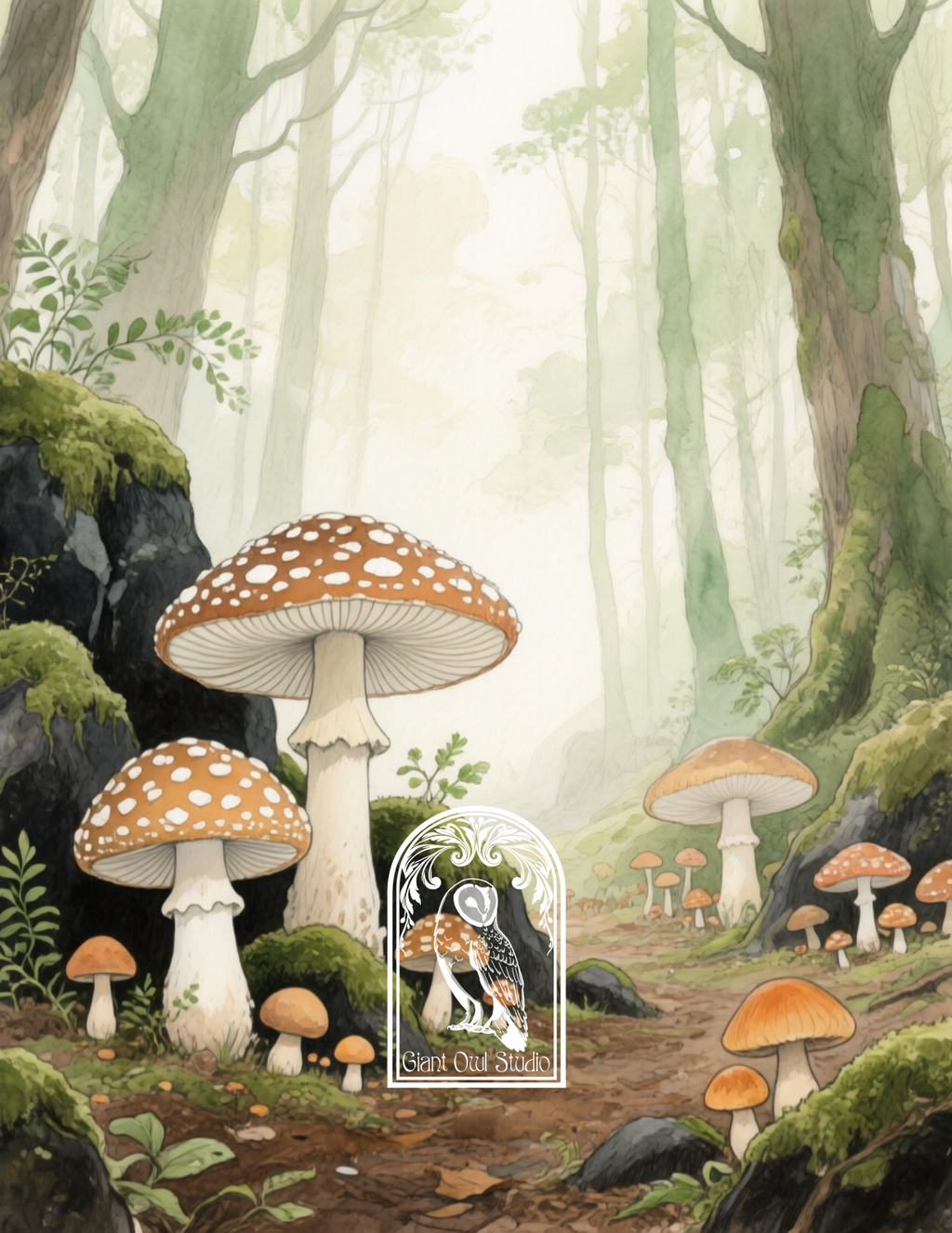 Handmade Spiral Bound Notebook -Mushroom Cluster