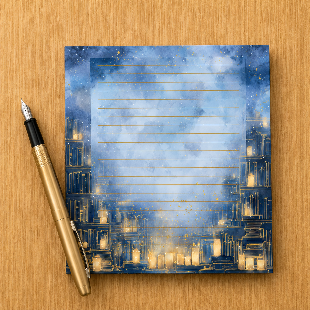 Large Square Notepad - 'Midnight Library'