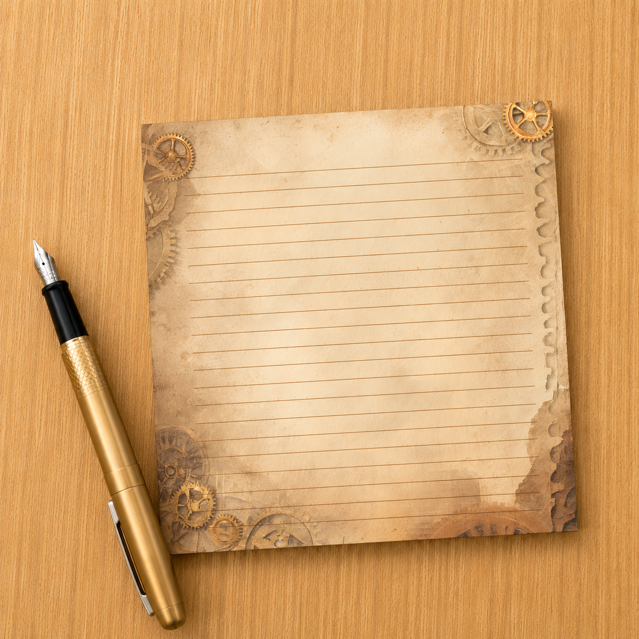 Large Square Notepad - Steampunk Dreams