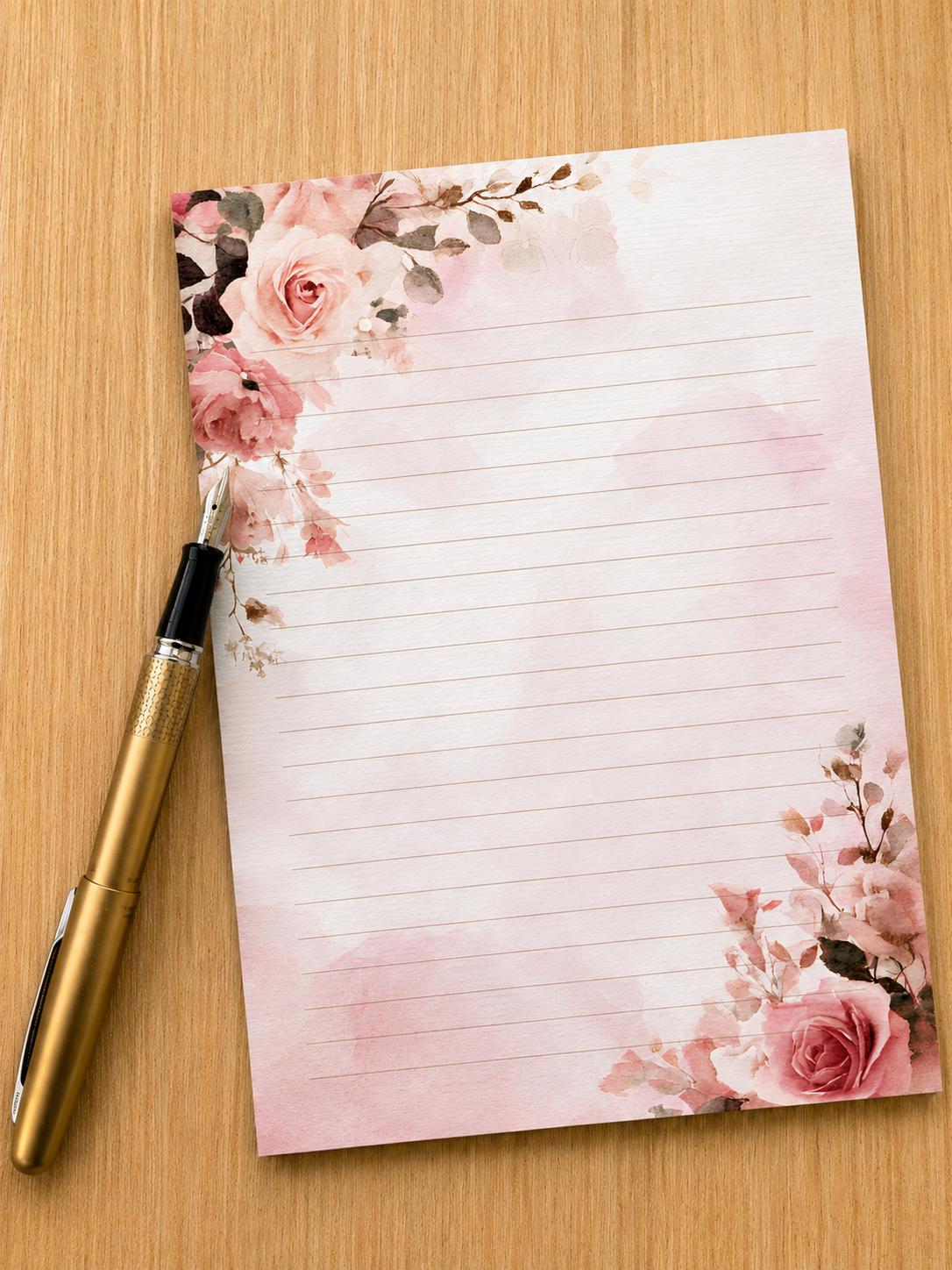 A5 Notepad - Blush Roses