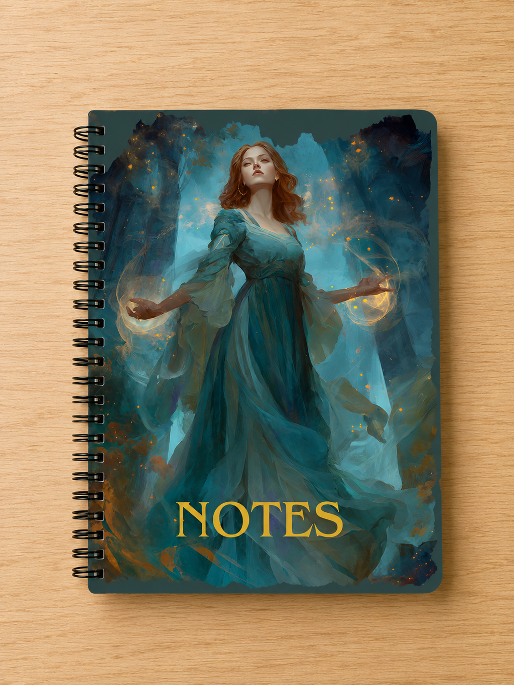 Handmade Spiral Bound Notebook -Forest Mage