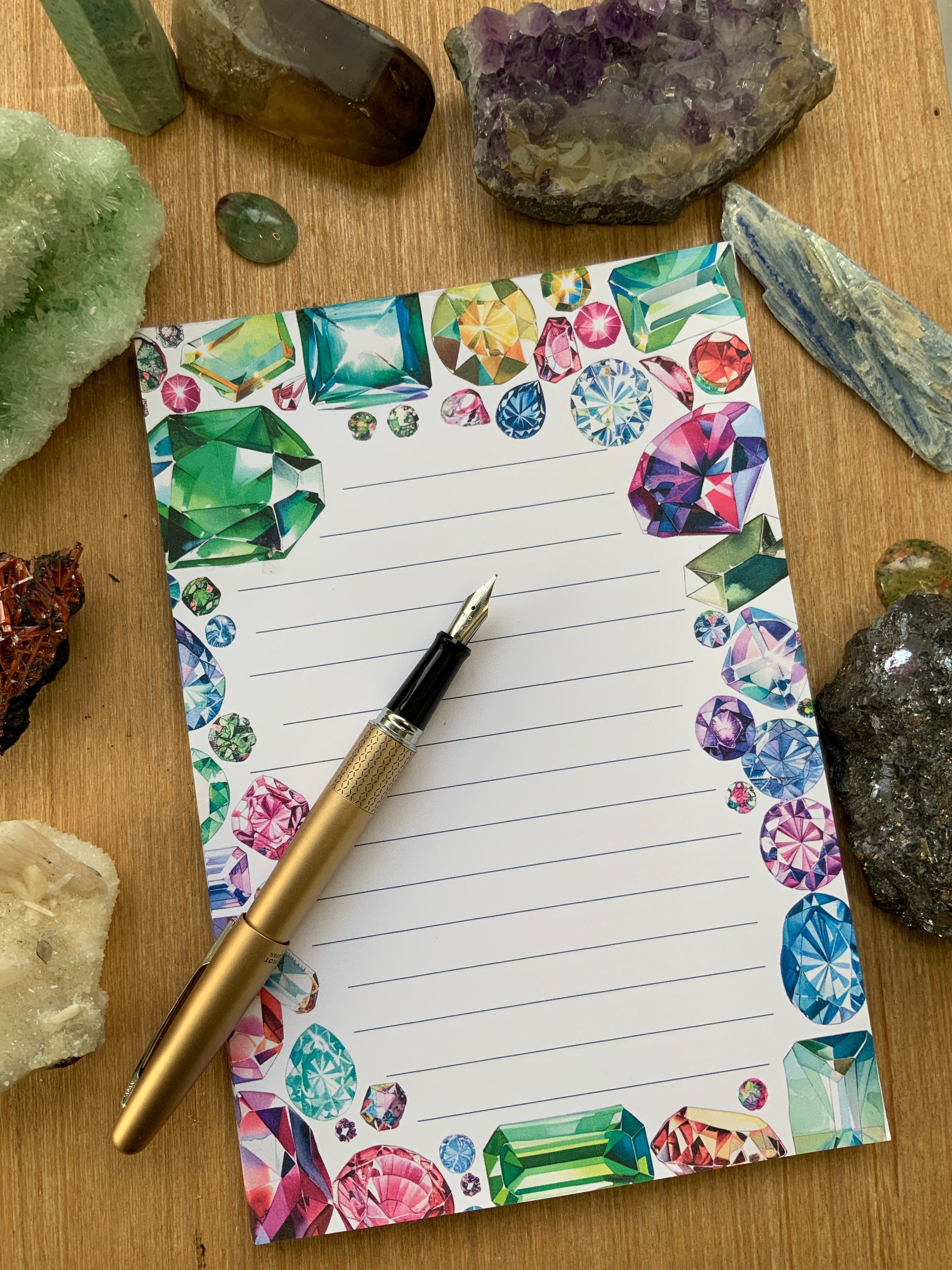 A5 Notepad - Gemstone Border