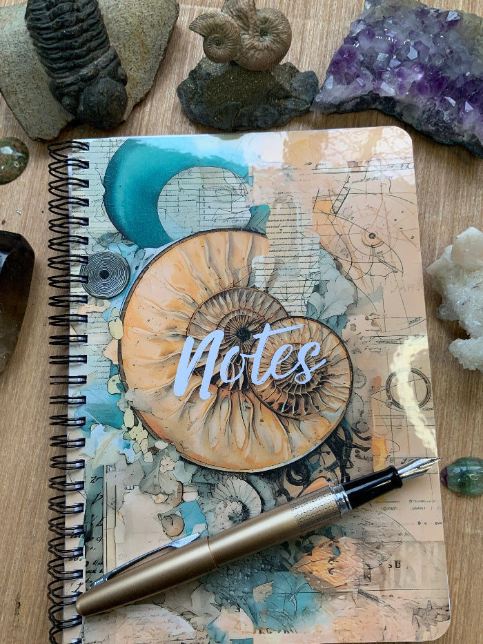 Handmade Spiral Bound Notebook - Abstract Ammonites