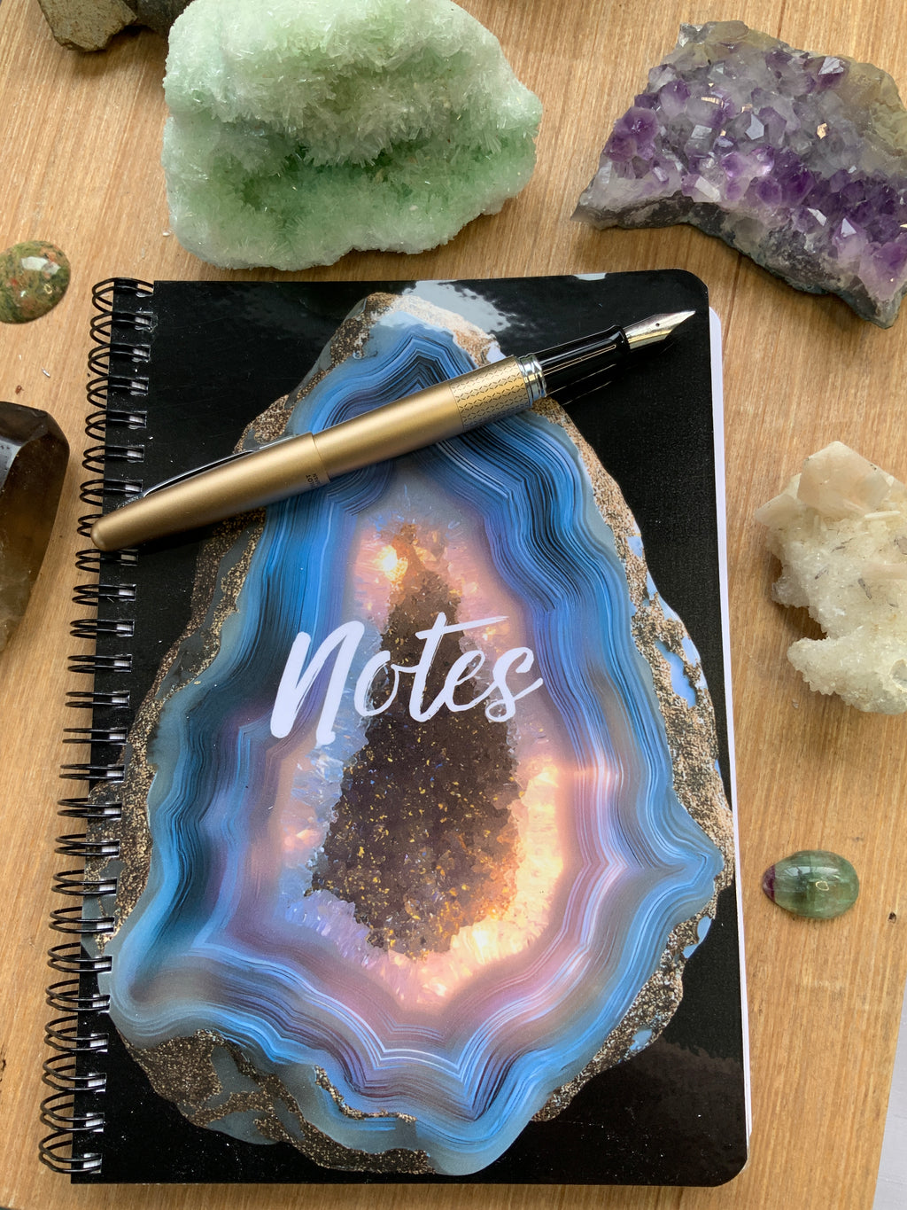 Handmade Spiral Bound Notebook - Black Agate