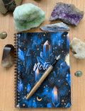 Handmade Spiral Bound Notebook - Midnight Crystals