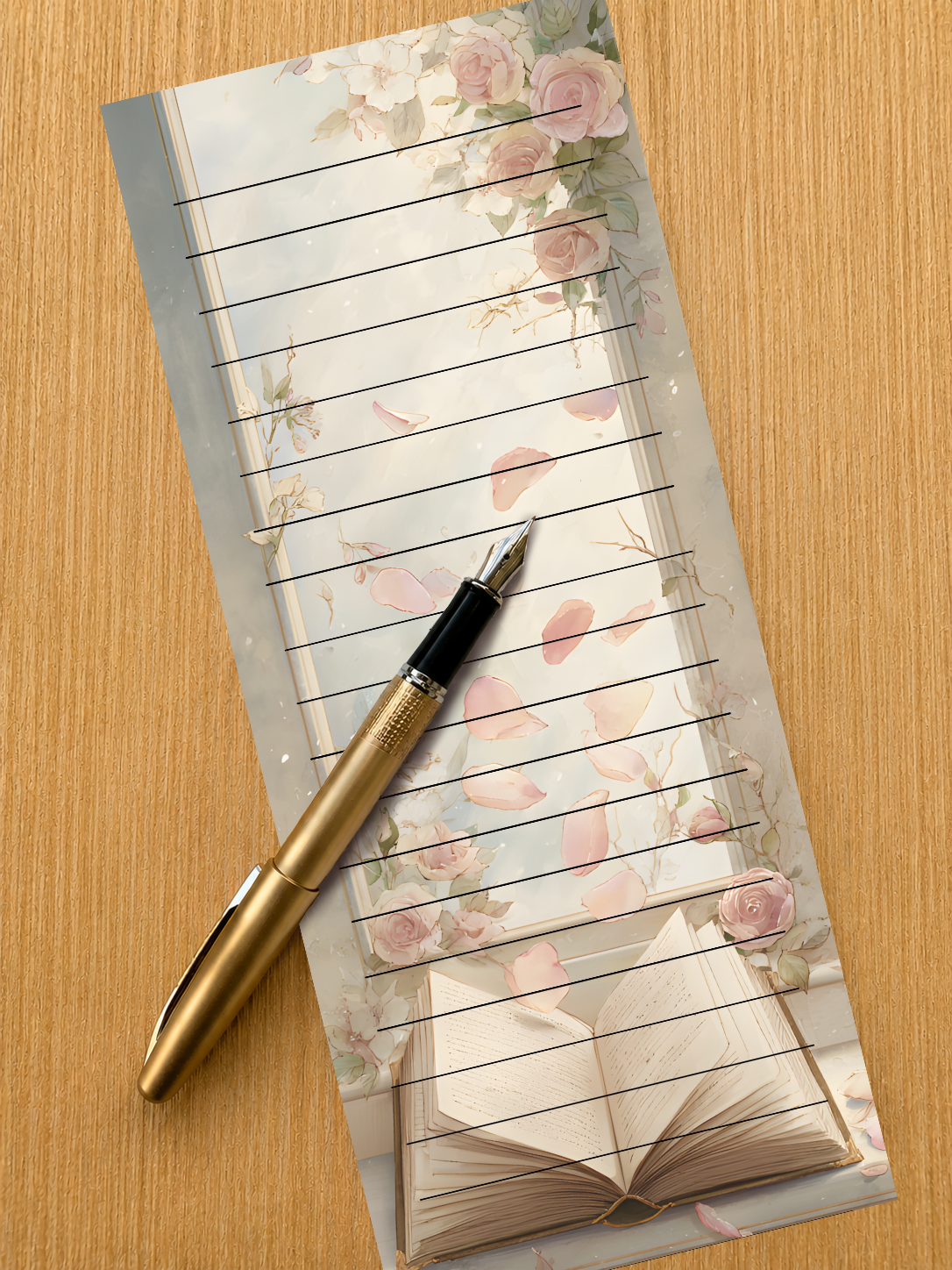 Long Notepad - Petals and Pages
