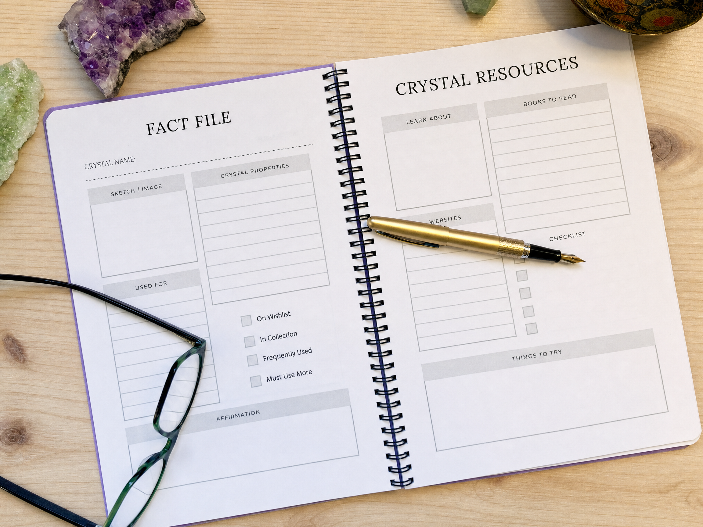 'Crystal Journal' - An A4 journal for collection, reflection and expression