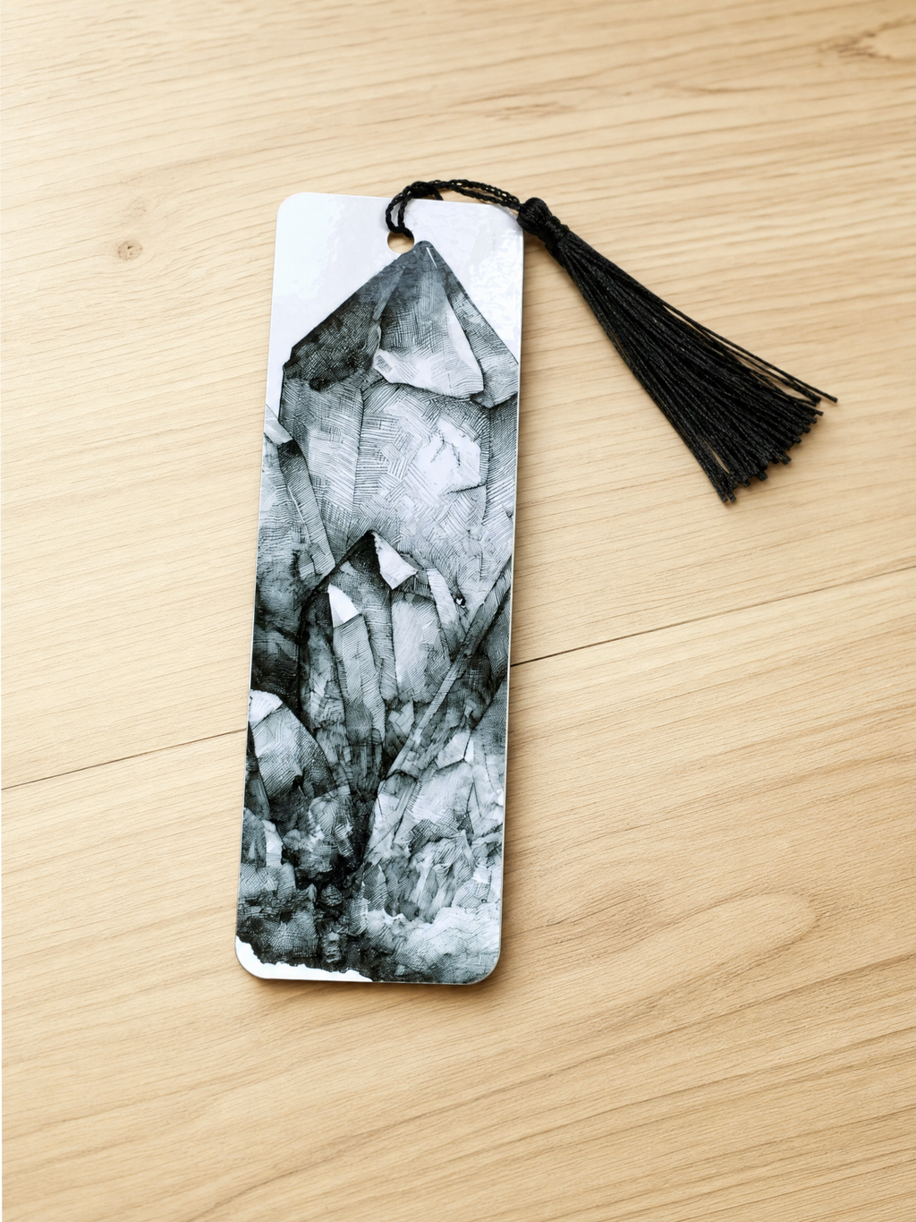 Classic Black and White Crystals Bookmark