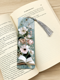 Grey Floral Bookmark