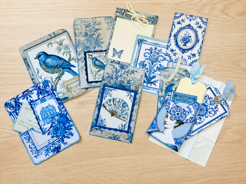 'Blue Toile' Junk Journal