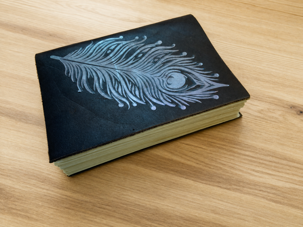 Leather Bound Sketchbook with Feather Detail