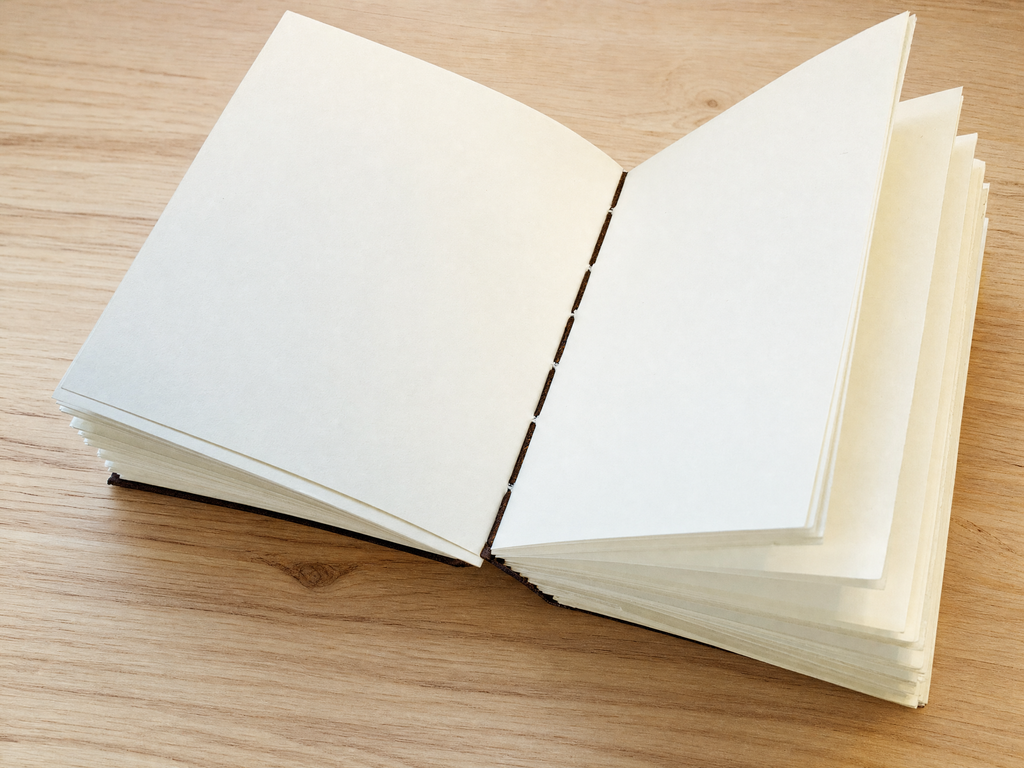 Leather Bound Sketchbook with Feather Detail