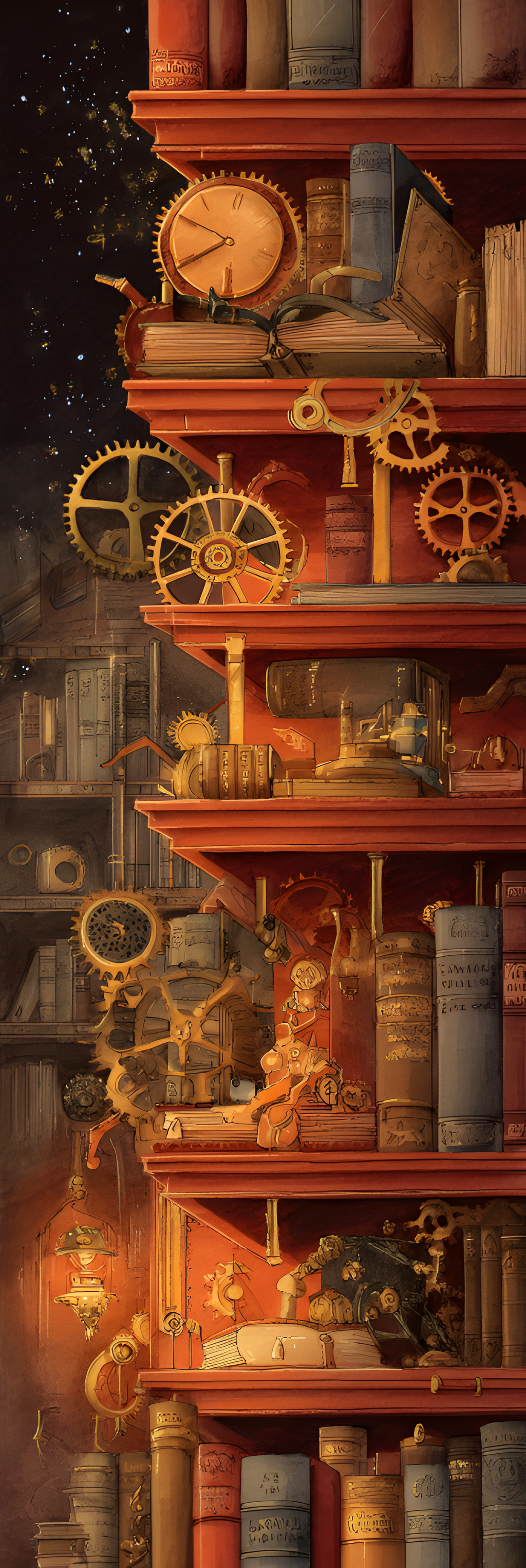 Steampunk Library Bookmark
