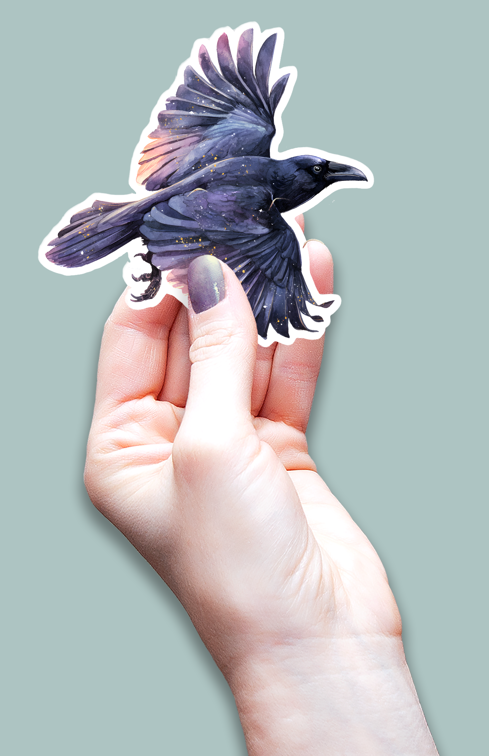 Waterproof Vinyl Die-Cut Sticker -Enchanted Raven