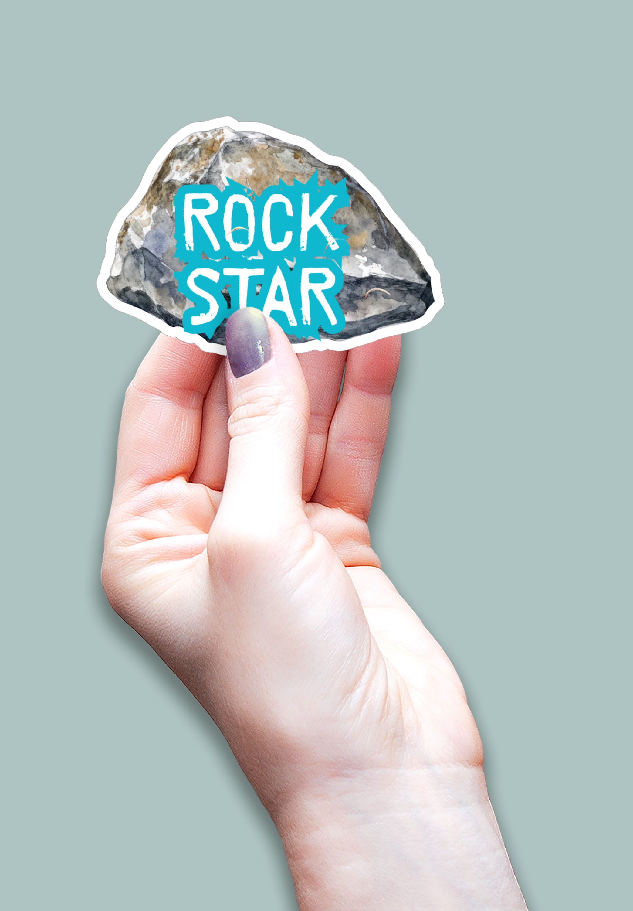 Waterproof Vinyl Die-Cut Sticker -'Rock Star'