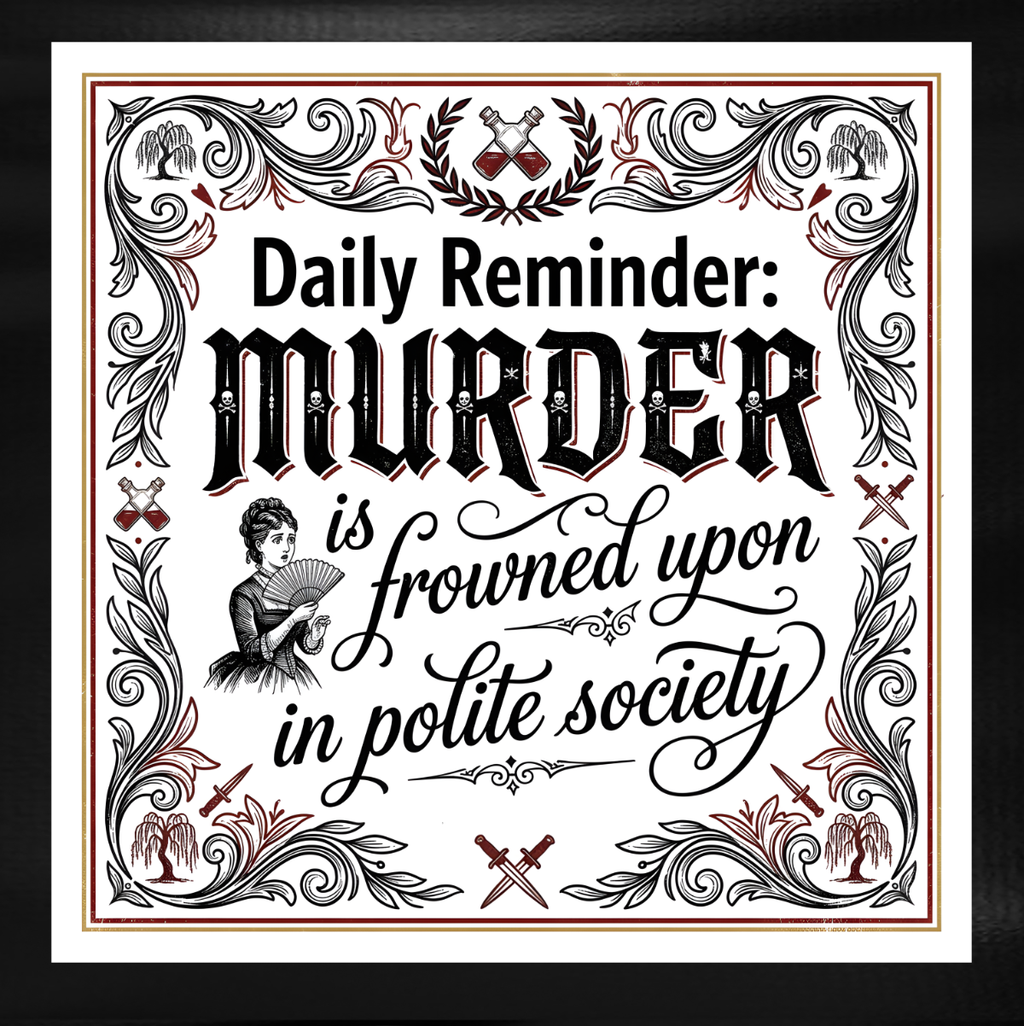 Waterproof Vinyl Die-Cut Sticker -'Daily Reminder: Murder is frowned upon,,,'